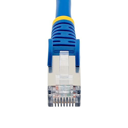 StarTech.com 6in CAT6a Ethernet Cable - Low Smoke Zero Halogen (LSZH) - 10 Gigabit 500MHz 100W PoE RJ45 S/FTP Blue Network Patch Cord Snagless w/Strain Relief (NLBL-6IN-CAT6A-PATCH)