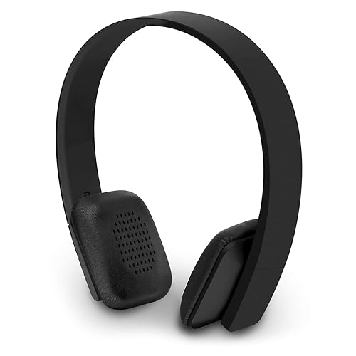 Aluratek Bluetooth Wireless Headphones with Built-in Battery, Stream Audio from iPhone, iPad, Smartphone, Tablet, PC, MAC, Laptop (ABH04FB), Black