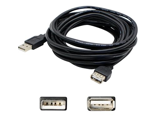Add-On Computer 5 Pack of 4.57m (15.00') USB 2.0 (A) Male to Female Black Extension Cable (USBEXTAA15-5PK)
