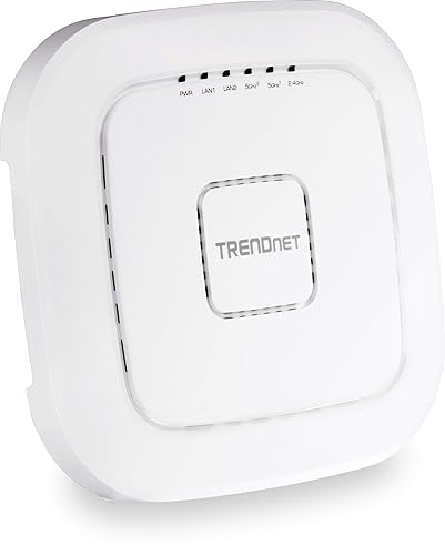 TRENDnet AC2200 Tri-Band PoE+ Indoor Wireless Access Point, 867Mbps WiFi AC + 400Mbps WiFi N Bands, Wave 2 MUMIMO, Client Bridge, WDS, AP, WDS Bridge, WDS Station, Repeater Modes, TEW-826DAP