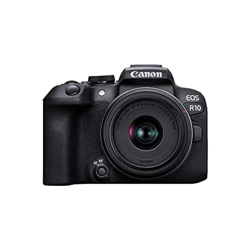 Canon EOS R10 Mirrorless Camera RF-S18-45mm F4.5-6.3 is STM Lens Kit, Hybrid Camera, 24.2 Megapixel CMOS (APS-C) Sensor, 4K Video, Vlogging Camera for Content Creators, Black