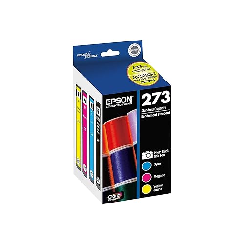 Epson T273520-S T273 Clarian Premium Colour Multipack (CMY) Ink Cartridges, Standard Capacity Photo Black, Cyan, Magenta, Yellow
