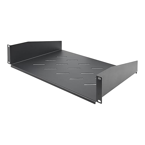 StarTech.com 2U Rack Shelf, 12 Mounting Depth, Vented Cantilever Tray for 19 AV/Network Equipment, 25lb Capacity, for Small Office/Home Office (SOHO) 2U 12 Depth