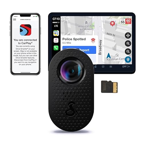 Cobra Discreet Dash Cam (SC120) - QHD 1440P Video Resolution, Built-in WiFi, Night Vision, Continuous Recording, Compact Design, 16 GB SD Card Included SC 120