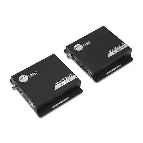 SIIG HDMI 4K30Hz KVM Over IP Extender - 394ft - Over IP KVM Extender - One to Many - HDMI Loop-Out - Downscaler - Low-Latency (CE-H27R11-S1)