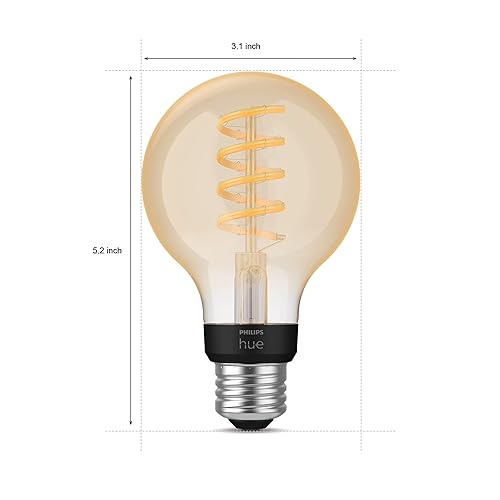 Philips Hue White Ambiance 7W Equivalent 40W Filament G25 Base E26 LED Smart Bulb, Warm-to-Cool White Light, Bluetooth & Zigbee Compatible, Voice Activated with Alexa