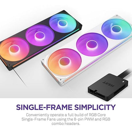 NZXT Control Hub - Digital RGB Lighting and PWM Fan Speed Controller - Control Up to 5 x PWM Fans or 4 x NZXT Single-Frame Fans - Powered by NZXT CAM Software