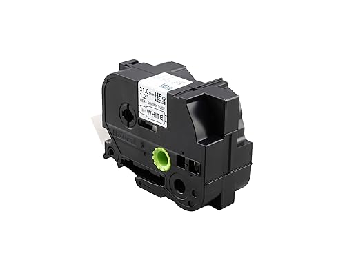 Brother HSe261E 31mm (1.2in) Black on White 3:1 Heat Shrink Tube