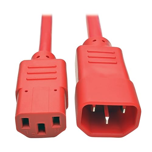 Tripp Lite 6 ft. Heavy Duty Power Extension Cord, C14 to C13, 15A, 14 AWG, Red (P005-006-ARD) Red 6 ft. Cord