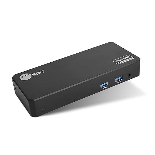 SIIG Triple 4K Video Docking Station with USB-C DP Alt Mode, Thunderbolt 3, DisplayLink Certified, Compatible with USB-A, USB-C, Supports 5K/4K/1080p Displays, Black