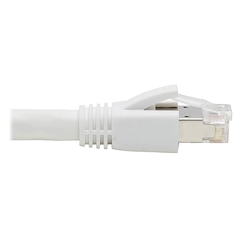 Tripp Lite Cat8 Snagless Ethernet Cable with RJ45 Connector, 25G40G Certified Network Patch Cable, 22 AWG SFTP, PoE, White, 40 ft. (N272-040-WH)
