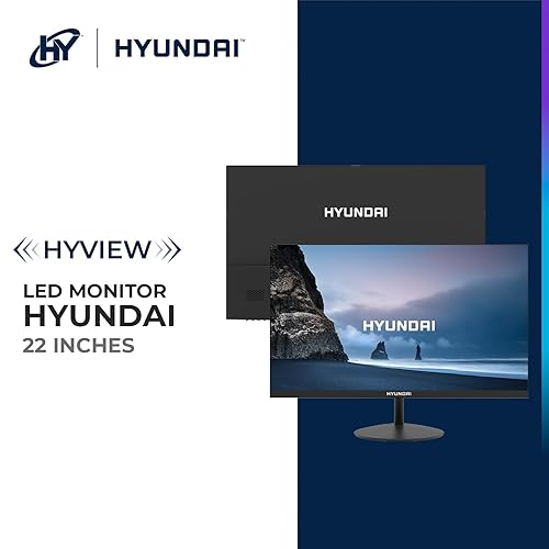 HYUNDAI 22” Office Monitor, VA 1920x1080p, 60Hz, OD 5 ms, VA Panel HDMI Included - Black 22 Inches
