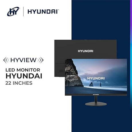 HYUNDAI 22” Office Monitor, VA 1920x1080p, 60Hz, OD 5 ms, VA Panel HDMI Included - Black 22 Inches