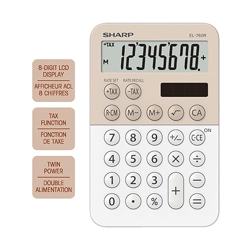 SHARP EL760RLA Twin Power XL 8-Digit Display