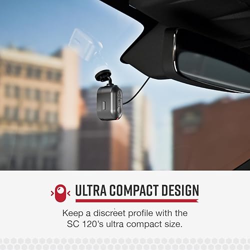 Cobra Discreet Dash Cam (SC120) - QHD 1440P Video Resolution, Built-in WiFi, Night Vision, Continuous Recording, Compact Design, 16 GB SD Card Included SC 120