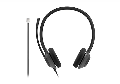 Cisco Headset 322 RJ9, Wired Dual On-Ear Headphones, RJ9 Connection for Cisco IP Phone, Carbon Black, 2-Year Limited Liability Warranty (HS-W-322-C-RJ9)