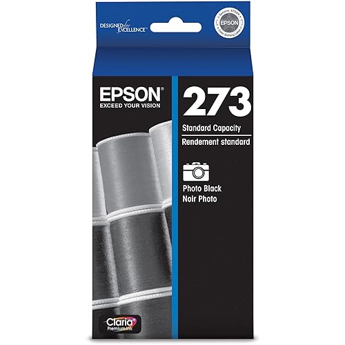 Epson T273120-S T273 Clarian Premium Photo Black Ink Cartridge, Standard Capacity