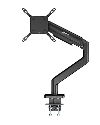 MANHATTAN Heavy-Duty Aluminum Mechanical Spring Single Monitor Desk Mount – Full Motion, 17 to 49 Screens (4.4 to 44 lbs), Tilt, Swivel, 360° Rotation, VESA 75x75 to 200x200-462570