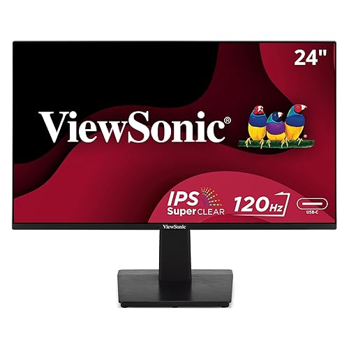 Viewsonic VA2448-MH 24 Inch Full HD 1080p IPS Monitor with 120Hz, Variable Refresh Rate, Eye Care, HDMI, and VGA Inputs for Home and Office
