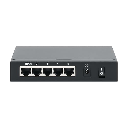 Tripp Lite Series 5-Port Desktop Unmanaged Gigabit Ethernet Network Switch with PoE+, 65W, Metal Enclosure, Plug-and-Play, Auto-Negotiable, Wall Mount Option, 3-Year Warranty (NG5POE-1) 1 Gbps / PoE+ 5-Ports