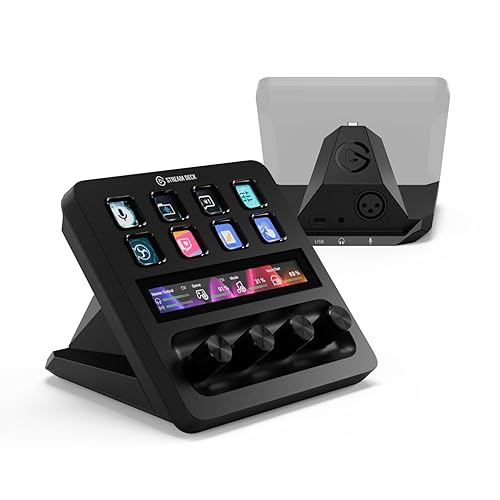 Elgato Stream Deck + XLR - Audio Mixer & Controller, Rear XLR-to-USB Mic Interface, Compatible with Any XLR Mic for Podcasting, Streaming, Content Creators, dials and LCD Keys, PC/Mac