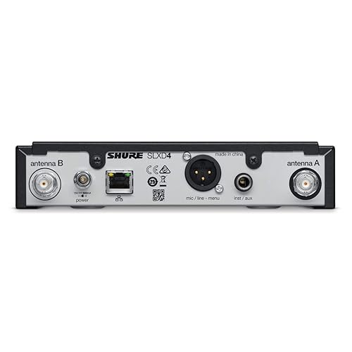 Shure SLXD4 Single Channel Receiver - for use with SLX-D Digital Wireless Microphone Systems, Transmitter Sold Separately | H55 Band (SLXD4=-H55) H55 Band (514-558 MHz) H55 Band (514-558 MHz)