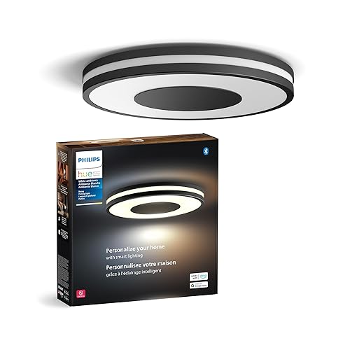 Philips Hue Being Ceiling Light, Black - White Ambiance, Smart, LED Light - Pack of 1 - Control with Hue App - Compatible with Alexa, Google Assistant, and Apple Homekit