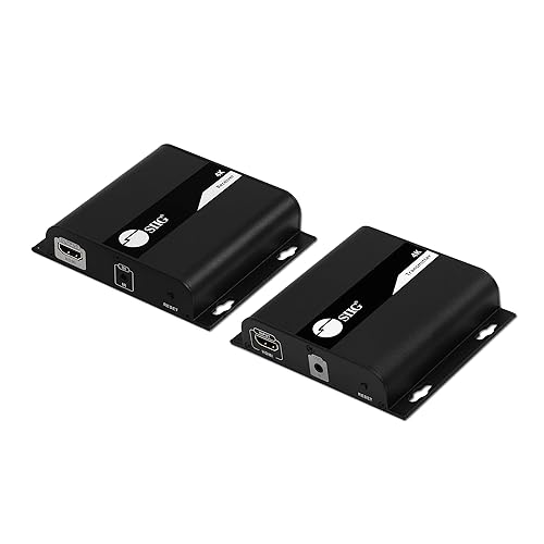 SIIG 4K HDMI Extender Over IP CAT5e/6/7 Ethernet, Up to 394 Feet, HDMI Balun One to One or One to Many, HDCP 2.2 (CE-H25D11-S2) Transmitter + Receiver Kit