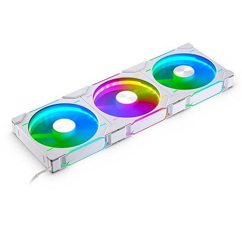 Phanteks D30-140 DRGB PWM Fan 3Pack, Premium D-RGB Performance Fans, ARGB/DRGB Lighting, Daisy-Chain Fan Linking System, 3Pack (White)