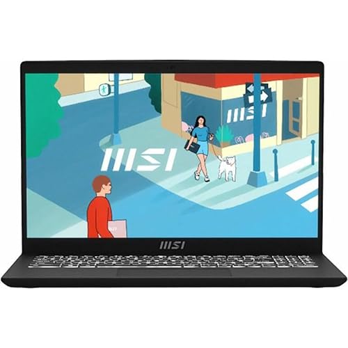 MSI Modern 15 B13M-1097US 15.6 Full HD Laptop, Intel Core i5-1334U 1.3GHz, 16GB RAM, 512GB SSD, Windows 11 Home, Classic Black