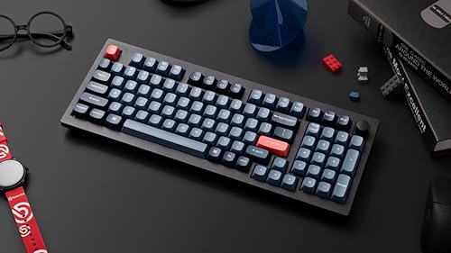 Keychron V5 Max Wireless Hot-Swappable RGB Mechanical Keyboard 2.4 GHz & Bluetooth Jupiter Brown Switches ABS Plastic Frame with Knob 96% Layout (100 Keys) Windows Mac OS Linux, Carbon Black (V5M-D3)