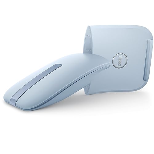Dell MS700 Bluetooth Travel Mouse - Bluetooth 5.0 Pair/Microsoft Swift Pair Connectivity, Adjust DPI up to 4000, Optical LED Sensor, Touch Scroll with latest Touch Controller - Misty Blue
