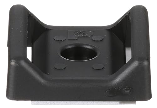 Panduit ABMT-A-Q20 Hook and Loop Cable Tie Mount, Adhesive Backed, Nylon 6.6, Black (25-Pack)