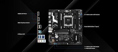 ASRock B850M-X R2.0 AM5 Micro-ATX Motherboard: AMD Ryzen 9000/8000/7000 Ready | DDR5 8200+ OC | PCIe 5.0 M.2 | 2.5G LAN | USB 3.2 Type-C | HDMI/DP