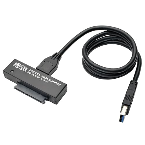 TRIPP LITE USB 3.0 SuperSpeed to SATA III Adapter 2.5/3.5 Inches Hard Drives, Black (U338-000-SATA) USB to SATA III