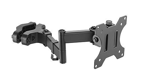 AMER Steel Universal Full Motion Pole Mount Monitor Arm with Removable 75mm and 100mm VESA Plate, Fits 17 to 32 inch Screens, Black, PM111