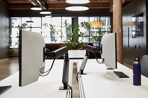 Atdec Ora Monitor Arm F-Clamp - Monitor arm for 34inch screens flat or curved 2-8kg, VESA 75x75, 100x100. Includes F-Clamp in box - White