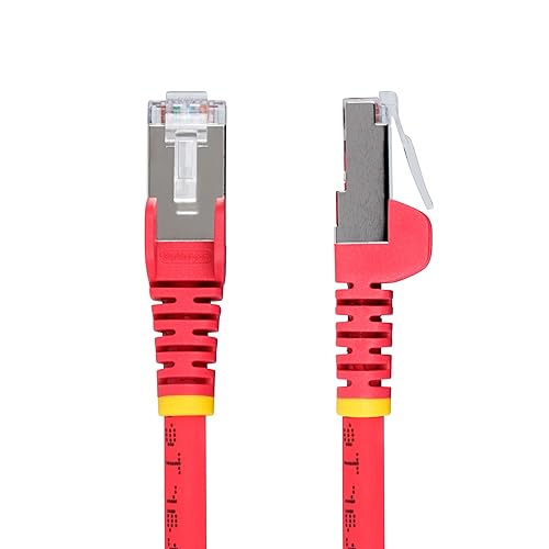 StarTech.com 6in Red CAT6a Ethernet Cable, Snagless RJ45, 10GbE, 100W PoE++, S/FTP, 500MHz, 27AWG Pure Bare Copper, LSZH