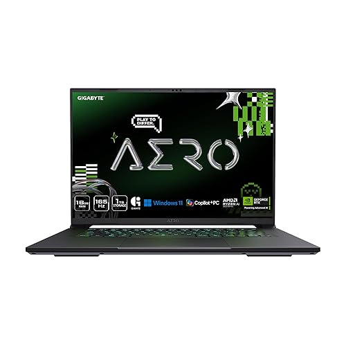 GIGABYTE AERO X16; Copilot+ PC - 165Hz 2560x1600 WQXGA - NVIDIA GeForce RTX 5070 - AMD Ryzen AI 7 350-1TB SSD with 16GB DDR5 RAM - Windows 11 Home - Space Gray AERO X16 1WH93USC94AH