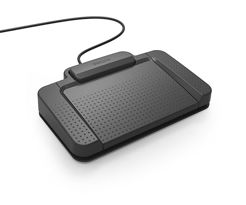 Philips ACC2310 3-Pedal Foot Control for Digital Systems for Professional Dictation with Toe Touch Control