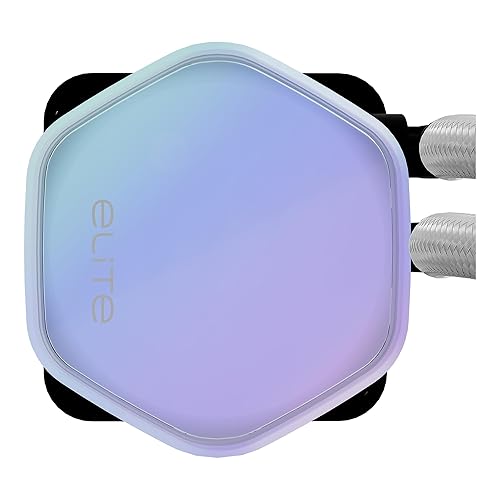 Design by Cooler Master 360 Elite Liquid White AIO CPU Liquid Cooler, R9|Ultra 7, Ceramic Bearing Pump, Translucent aRGB Cover, 360 Radiator, PWM Fans, AMD Ryzen AM5|4, Intel LGA 1851|1700 Platform