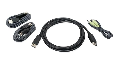 IOGEAR G2L902UTAA3 DisplayPort, USB KVM Cable Kit with Audio (TAA), 6'