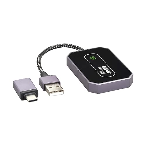Eaton Tripp Lite Series Bluetooth Apple CarPlay Wireless Adapter for Car Screen, Mini Portable Size, USB-C and USB Adapter, iOS 10+, Plug and Play, iPhone Compatible, 3-Year Warranty (U264-001-APL)