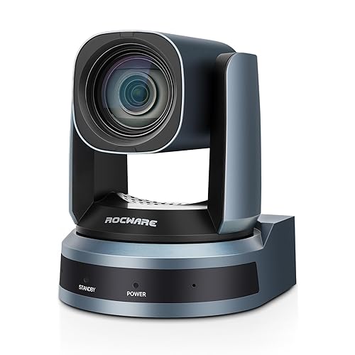 ROCWARE RC821U 4K UHD Webcam with 120° Wide-Angle Lens, Built-in Noise-Canceling Microphone, AI-Powered Auto-Framing, USB Plug-and-Play Camera for Video Conferencing and Streaming