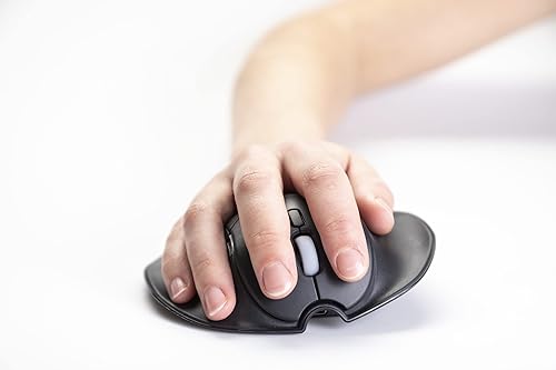 HandshoeMouse Shift Ambidextrous Ergonomic Mouse - Bluetooth and Wired Connections - Easily Switches Between Left and Right Hands (Small)