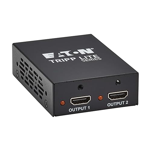 Tripp Lite Series 2-Port HDMI Splitter, 8K@60Hz, 1 in 2 Out, Mirror/Duplicate Only, Multi-Resolution Support, Mounting Kit, International Power Adapter, Plug-and-Play, 1-Year Warranty (B118-002-8K)