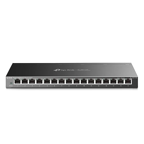 TP-Link 16 Port Gigabit Switch, Easy Smart Managed, Plug & Play, Limited Lifetime Protection, Desktop/Wall-Mount, Sturdy Metal w/Shielded Ports, Support QoS, Vlan, IGMP and LAG (TL-SG116E) 16 Port | Enhanced Features