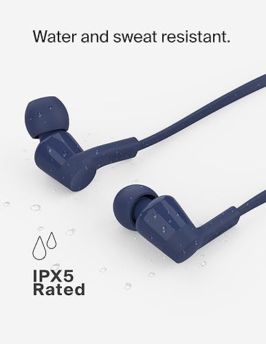 Belkin SoundForm Wired Earbuds with USB-C Connector, in-Ear Earphones w/Microphone - Headphones for iPhone 17, iPad mini, Galaxy S25, Android, and More with USB-C Connector (USB-C Headphones) - Blue