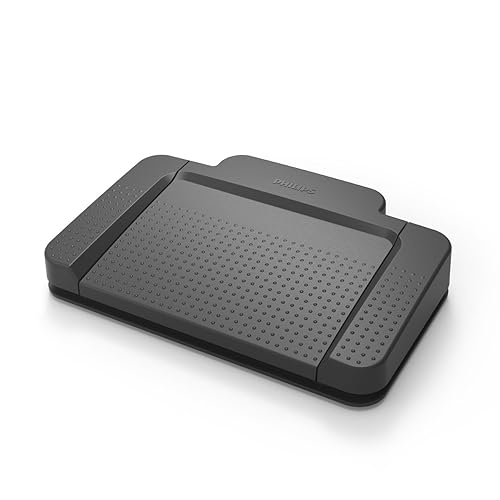 Philips ACC2320 3-Pedal International-Style Foot Control for Digital Systems for Professional Dictation with Toe Touch Control