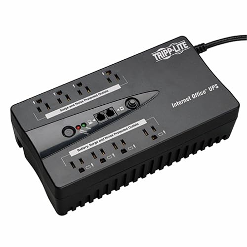 Tripp Lite Internet Office Ultra-Compact Desktop Standby UPS, 10 Outlets, 550 VA, 420 J (INTERNET550U)